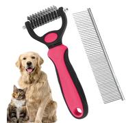Pet Tie Comb for Dogs, Cat Tangle Removal Brush | Double Sided Pet Hair Removal Comb - Dense Straight Cat Comb Cat Supplies