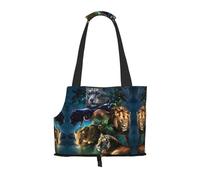 Pet-Tiger Lions and Leopard print portable bag, lightweight and breathable, suitable for taking small pets out.