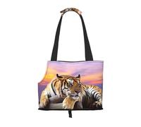 Pet-Tiger Lying on Wood print portable bag, lightweight and breathable, suitable for taking small pets out.