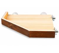 Pet Ting Natural Wood Corner Shelf Platform for Hamster Mice, 17cm | Cage Accessory
