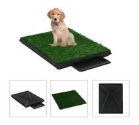 2x Pet Toilets and Tray Faux Turf Green WC Dog Potty Puppy Toilet Mat vidaXL