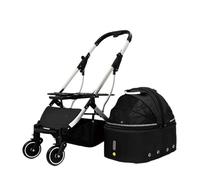 Pet Toilet Pet Stroller, Portable Folding Dog Cat, Small, Outing(Black)