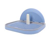 Pet Toilet - Puppy Potty Tray with, Easy to Clean and Install, Portable Dog Toilet, Made of Plastic for Small Dogs or Puppies, Pee Pad Holder with Removable Post (Sky Blue)