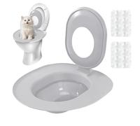 Pet Toilet Training System - 36.5x36.5x5.5cm Cat Potty Seat with Removable Training Tray | Litter Box Transition Trainer for Indoor Cats, Bathroom Use, Home, Apartment, Basement, Pet Stores