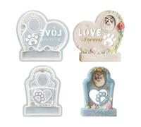 Pet Tombstone Plaster Mold, Not Easy to Deform, 12.3x12x1.6cm, Memorial Pet Tombstone Mold, Dog Bone Paw Shape Epoxy Resin Casting Silicone Molds, Versatile Display Use, for A Héartfélt Keepsake