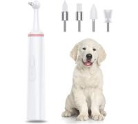 Pet Toothbrush Electric Teeth Cleaner Kit, Dog Cat Tooth Brushing Kit with 3 Modes and 4 Replacement Brush Head, 2 Powered Supply Ways, Dental for Pet(Battery Type Pink Set)
