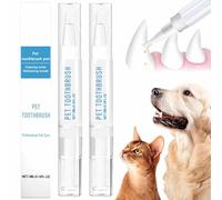 Pet Toothbrush Pen - Pet Toothbrush Cleaning Pen,Dog Teeth Care Cleaning Pen,Dog Tartar Remover for Teeth,Cat/Dog Tooth Whitening & Cleaning,Natural Pet Teeth Repairing Kit for Dogs Cats (2PCS)