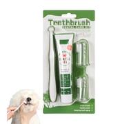 Pet Toothpaste and Toothbrush Dog Cat Dental Care Kit with 360° Finger Tooth Brushing Cleaning Beef Flavor Tools Breath Freshener Plaque Tartar Remover (Beef Flavor, One Size)