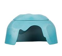 Pet Tortoises Cave, Turtle Drying Platform Pet Shelter Refuge Humidifying Hideout Box Nest Landscape (Lake Blue)