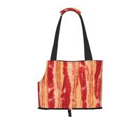 Pet Tote Bag, Travel Portable Dog Handbag With Safety Metal Buckle for Subway Hiking, Bacon Slabs