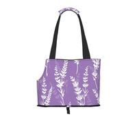 Pet Tote Bag, Travel Portable Dog Handbag With Safety Metal Buckle for Subway Hiking, Beautiful Purple Lavender Flowers