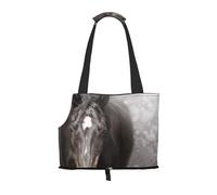 Pet Tote Bag, Travel Portable Dog Handbag With Safety Metal Buckle for Subway Hiking, Black Horse With Heart