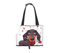Pet Tote Bag, Travel Portable Dog Handbag With Safety Metal Buckle for Subway Hiking, Cute Dachshund Dog Pattern