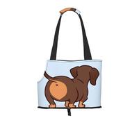 Pet Tote Bag, Travel Portable Dog Handbag With Safety Metal Buckle for Subway Hiking, Cute Dachshund Dog