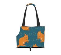 Pet Tote Bag, Travel Portable Dog Handbag With Safety Metal Buckle for Subway Hiking, Cute Squirrel Animal Pattern