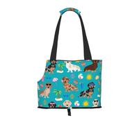 Pet Tote Bag, Travel Portable Dog Handbag With Safety Metal Buckle for Subway Hiking, Dachshund Dog Bento Print