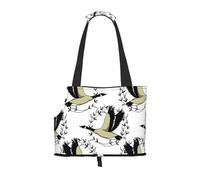 Pet Tote Bag, Travel Portable Dog Handbag With Safety Metal Buckle for Subway Hiking, Hand Drawn Wild Geese