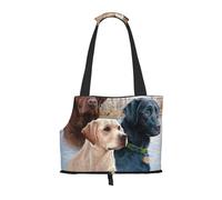 Pet Tote Bag, Travel Portable Dog Handbag With Safety Metal Buckle for Subway Hiking, Labrador Retriever Dog Puppy Art