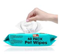 Pet Touch 6 X 60 Pack All Purpose PET WIPES for daily Cleaning of your Dogs and Cats Deodorizing ALCOHOL FREE and WET Moist Dog Paw Cleaner & Dog Ear Cleaner Wipes (6 Pack (360 Wipes))