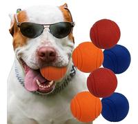 Pet Touch 6 X 6cm Solid Core Rubber Ball HIGH BOUNCING Dog Toys Indestructible Virtually Tough Dog Toys Interactive Dog Toys Strong Rubber Balls for dogs (Medium(60mm), 6 Balls)