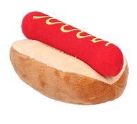 Pet Toy Hot Dog Shape Plush Toy with Built-in BB Sound Device, Exquisite Food Series Design, Anxiety Relief, Perfect for Dog Loneliness, 5.5x3.1x2.8in
