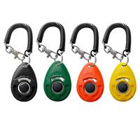 Pet Training Clicker with Wrist Strap - Dog Training Clickers (Black Green Orange Yellow)