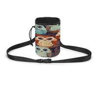 Pet Training Package, Anime Owl Print Pet Training Bag Stylish Dog Training Pouch Pet Waist Bag Lightweight and Spacious