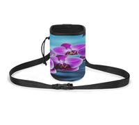 Pet Training Package, Beautiful Orchid Print Pet Training Bag Stylish Dog Training Pouch Pet Waist Bag Lightweight and Spacious