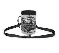 Pet Training Package, Black and White Octopus and Ship Print Pet Training Bag Stylish Dog Training Pouch Pet Waist Bag Lightweight and Spacious