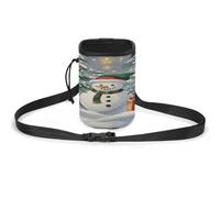Pet Training Package, Snowman Giving Gifts Print Pet Training Bag Stylish Dog Training Pouch Pet Waist Bag Lightweight and Spacious