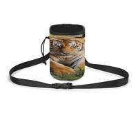 Pet Training Package, Tiger Laying on The Grass Print Versatile Pet Training Bag Stylish Pet Accessories Multi-Purpose Pet Carrier Lightweight Dog Pouch