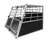 Pet Transport Cage Car Crate Aluminium Double Large Travel Box 2 Doors