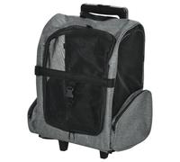 Pet Travel Backpack Bag Grey 42x25x55cm 600D Oxford PVC Mesh Steel-Alu PU Wheels