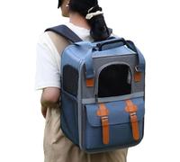 Pet Travel Backpack, Breathable Mesh Carrier, 30 x 21 x 40 cm, Hiking Bag, Easy Storage and Transport, for Traveling, Camping, and Walking, Blue, Green, Orange