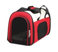 Pet travel Box Breathable Expandable Mesh Shoulder Cat Bag Outdoor Convenient Foldable Cat Bag Universal Wheel Portable Backpack Pet Cage(Red)