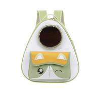 Pet travel Box Cat Bag Cheese Backpack Pet Bag Portable Handbag Fashion Triangle Pet Backpack Multifunctional Cat Bag Pet Cage(Green)