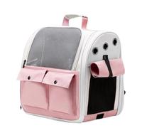 Pet travel Box Cat Bag, Portable Pet Backpack, Rabbit Shoulder Bag, Universal Anti-stress Cat Cage, Portable Breathable Pet Bag Pet Cage(Pink)