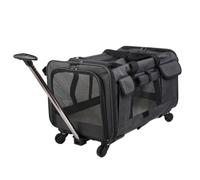 Pet travel Box Cat Bag, Trolley Case, Hatchback, Multi-cat, Two Small And Medium-sized Dogs, Travel Bag, Breathable Pet Pet Cage(Black)