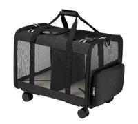 Pet travel Box Multifunctional Pet Trolley Case, Double-layer Pet Bag, Portable Cat Bag, Detachable Breathable Flight Case Pet Cage(Black)