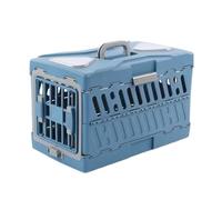 Pet travel Box Pet Air Box, Foldable Air Box, Portable Travel, Cat, Dog, Cat Cage, Small Dog Checked Box, Car Cat Bag Pet Cage(Blue)