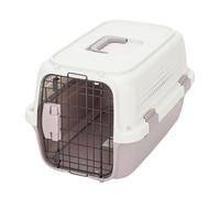Pet travel Box Pet Air Box With Skylight Pet Checked Box Outing Portable Box Cat Cage Dog Car Transport Box Air Box Pet Cage(Purple,A)