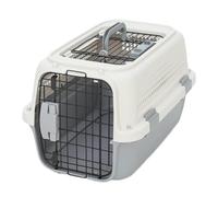Pet travel Box Pet Air Box With Skylight Pet Checked Box Outing Portable Box Cat Cage Dog Car Transport Box Air Box Pet Cage(G,B)