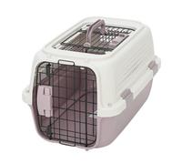 Pet travel Box Pet Air Box With Skylight Pet Checked Box Outing Portable Box Cat Cage Dog Car Transport Box Air Box Pet Cage(Purple,B)