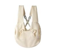 Pet travel Box Pet Bag Little Bee Canvas Bag With Revealed Head Cat Bag Shoulder Bag Portable Outgoing Bag Cat Backpack Pet Cage(White,A)