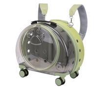 Pet travel Box Pet Luggage Transparent Trolley Case Cat Bag Outdoor Portable Dog Space Capsule Cat Backpack Pet Supplies Pet Cage(Green,A)