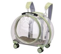 Pet travel Box Pet Luggage Transparent Trolley Case Cat Bag Outdoor Portable Dog Space Capsule Cat Backpack Pet Supplies Pet Cage(Green,B)