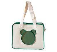 Pet travel Box Pet Outing Bag, Simple Letter Cat Bag, Travel Crossbody Bag, Hooded Canvas Bag, Universal For All Seasons Pet Cage(Green)