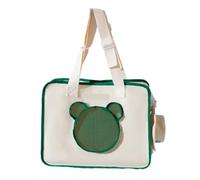Pet travel Box Pet Outing Bag, Simple Letter Cat Bag, Travel Crossbody Bag, Hooded Canvas Bag, Universal For All Seasons Pet Cage(L)