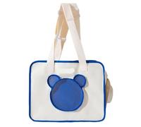 Pet travel Box Pet Outing Bag, Simple Letter Cat Bag, Travel Crossbody Bag, Hooded Canvas Bag, Universal For All Seasons Pet Cage(B)