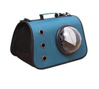 Pet travel Box Portable Folding Cat Bag Trendy Transparent Outdoor Portable Cat Backpack Three-hole Breathable Linen Pet Bag Pet Cage(Blue)